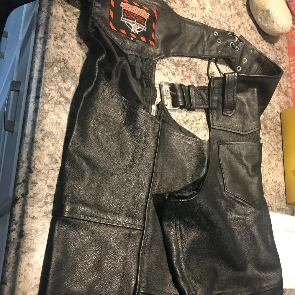 Interstate Leather Motorcycle Chaps Size Small - image 3